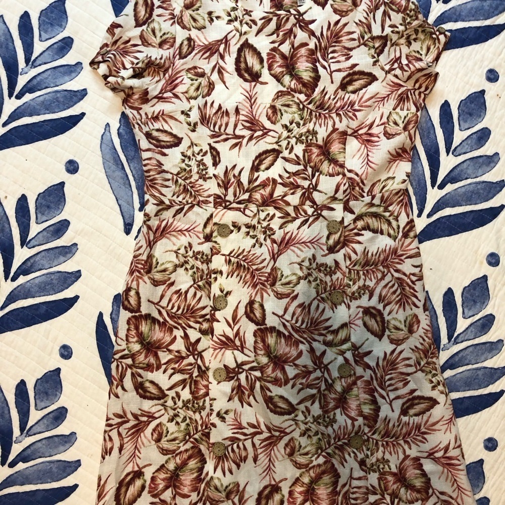 Shelby & Palmer Red A-Line Dress shortsleeve 16 linen like dress